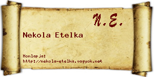 Nekola Etelka névjegykártya